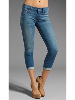 MOTHER The Looker Crop Getaway Girl Blue Denim Jeans Size 24